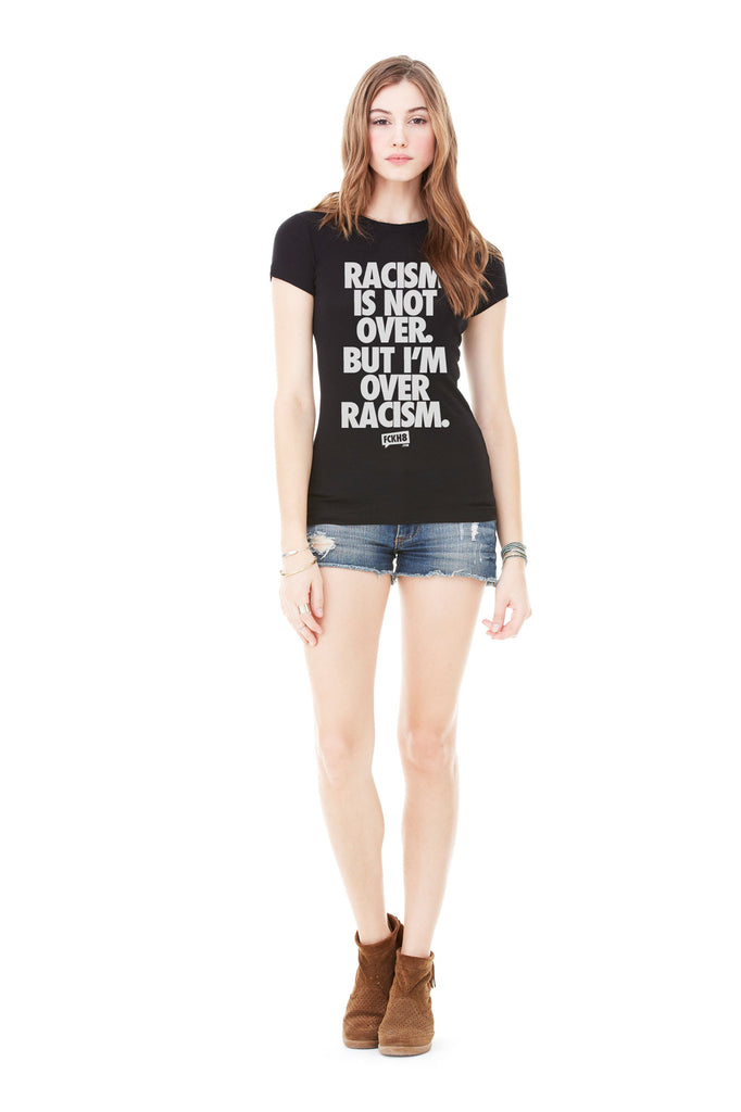 Women's Fitted 100% Cotton "Anti-Racism" Tee
