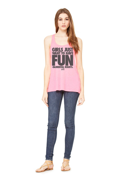 Flowy Neon Racerback "Fundamental Rights" Tank Top