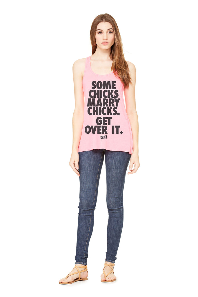 Flowy Neon Racerback "Some Chicks" Tank Top